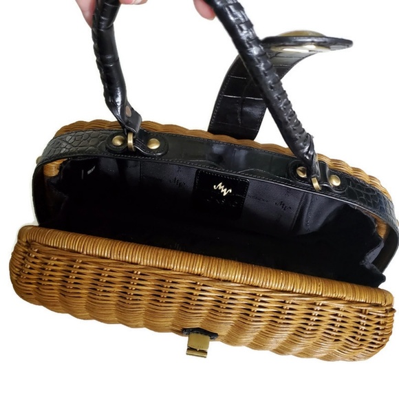 Monsac rattan basket purse - Picture 4 of 5